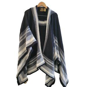 Peruvian Traders Co Black Gray Alpaca Poncho One size fits all